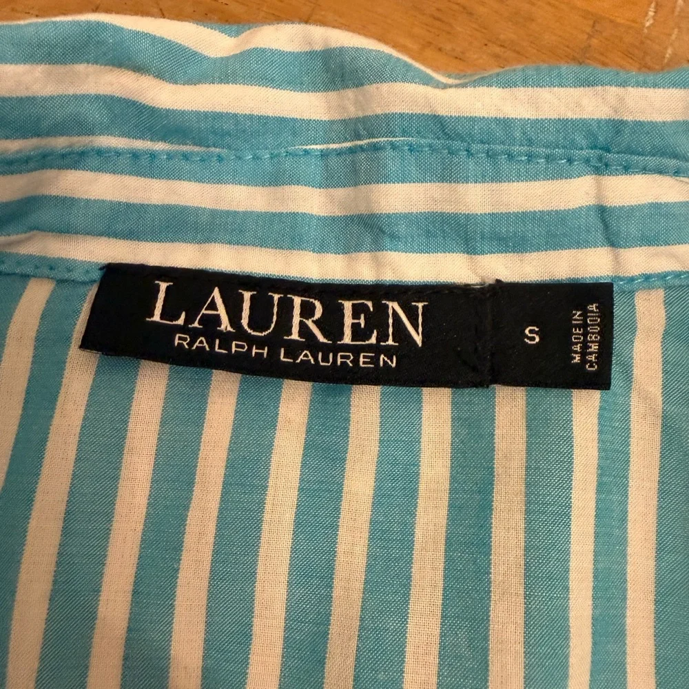 Ralph Lauren Aqua and White Striped Pajama Set - Picture 4 of 15